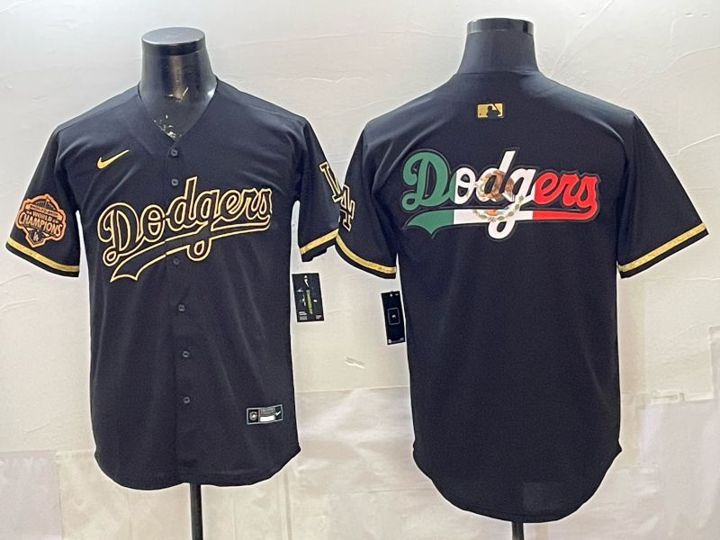 2026 Men Nike Los Angeles Dodgers Blank black gold Game MLB Jersey 0011